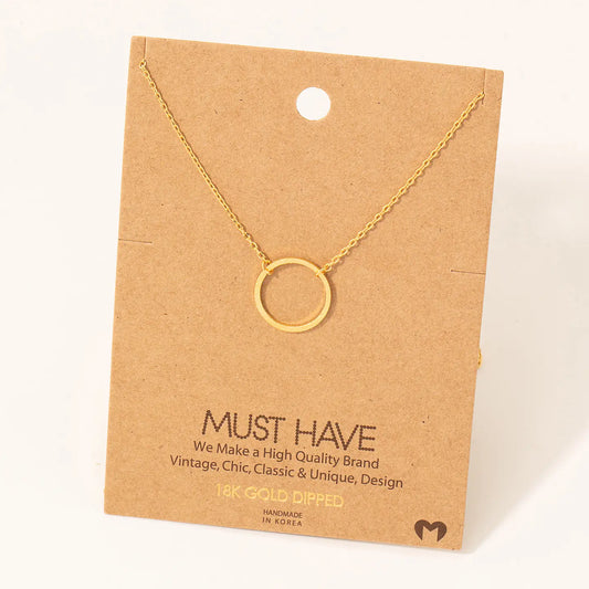 Circle Cutout Pendant Necklace