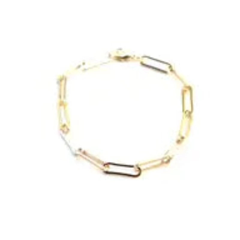 Paper clip Gold Chain Bracelet